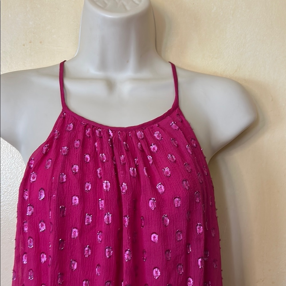 Ella Moss Fuchsia Silk Sparkly Sundress size S - Picture 3 of 13